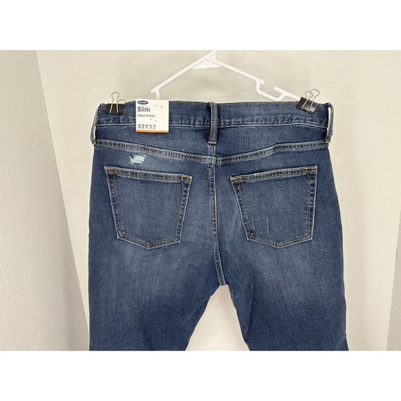 Old Navy Skinny Built In Flex Tough Denim Jeans Dark Wash Mens 32x32 - Picture 7 of 8